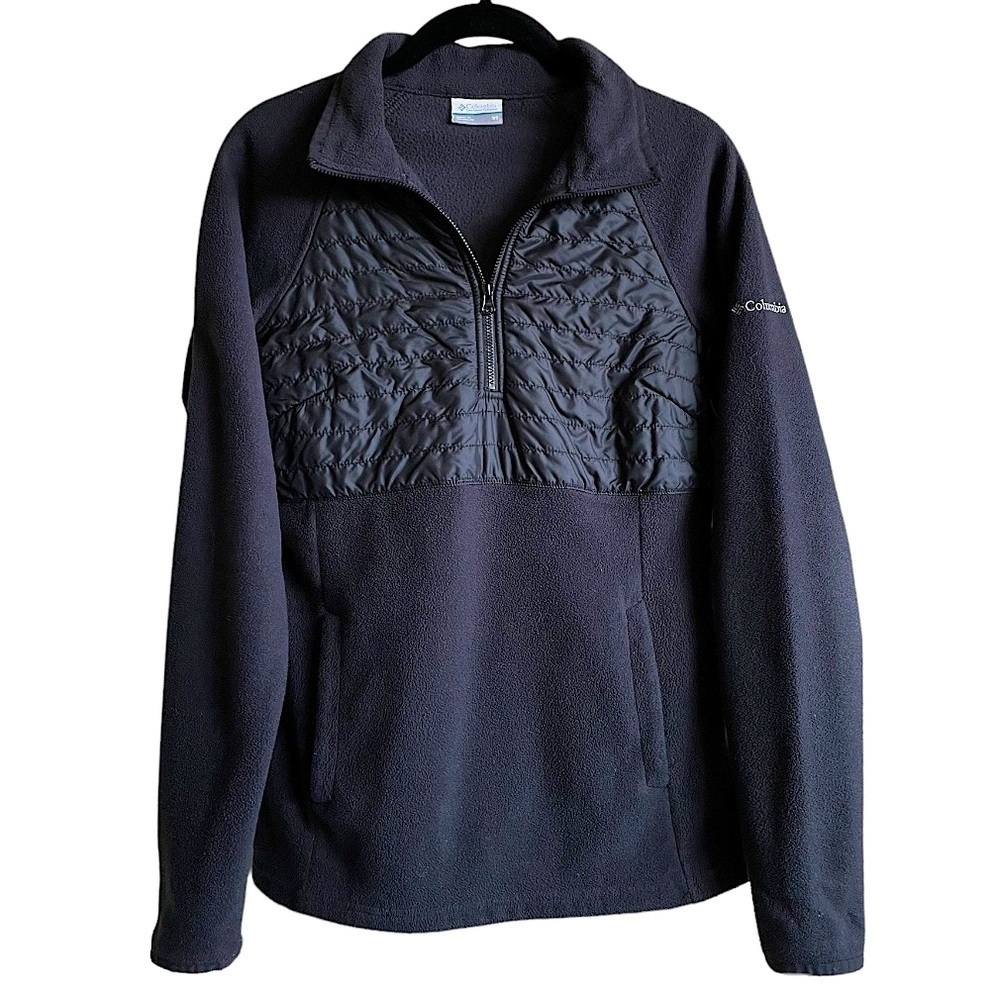 Columbia Quilted Black 1/2 Zip Pullover | XS